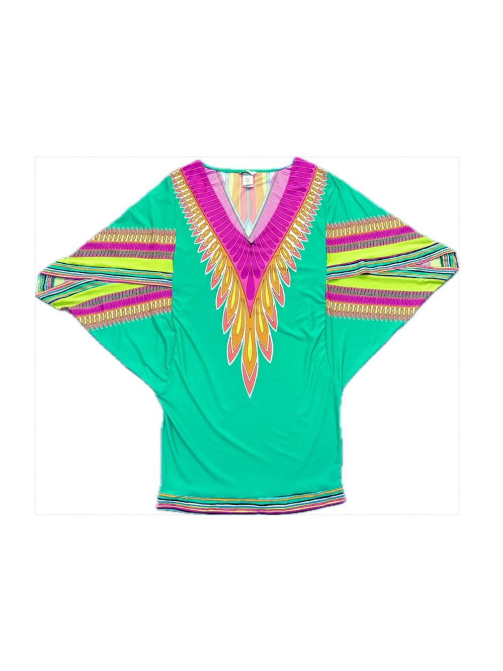 Trina Turk Plumas Tunic Kaftan Swim Coverup Emerald Green Size Small